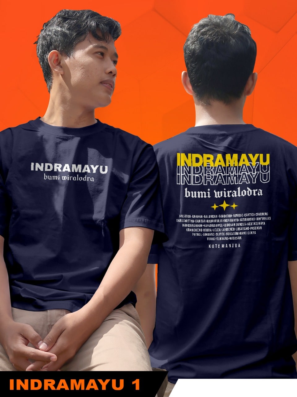 Kaos Indramayu Keren Navy
