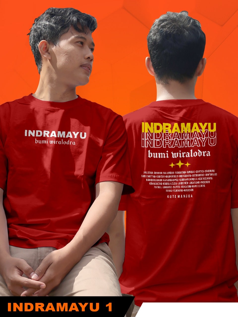 Kaos Indramayu Keren Merah