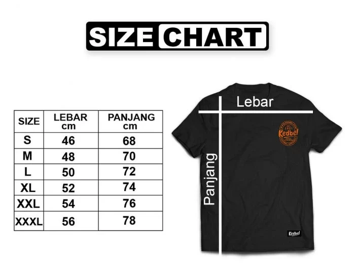 Size Cart Kaos Kedbel